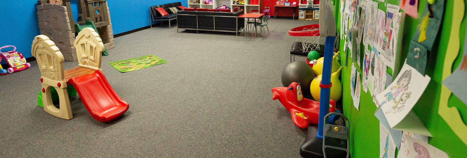childcare room in a modern gym
