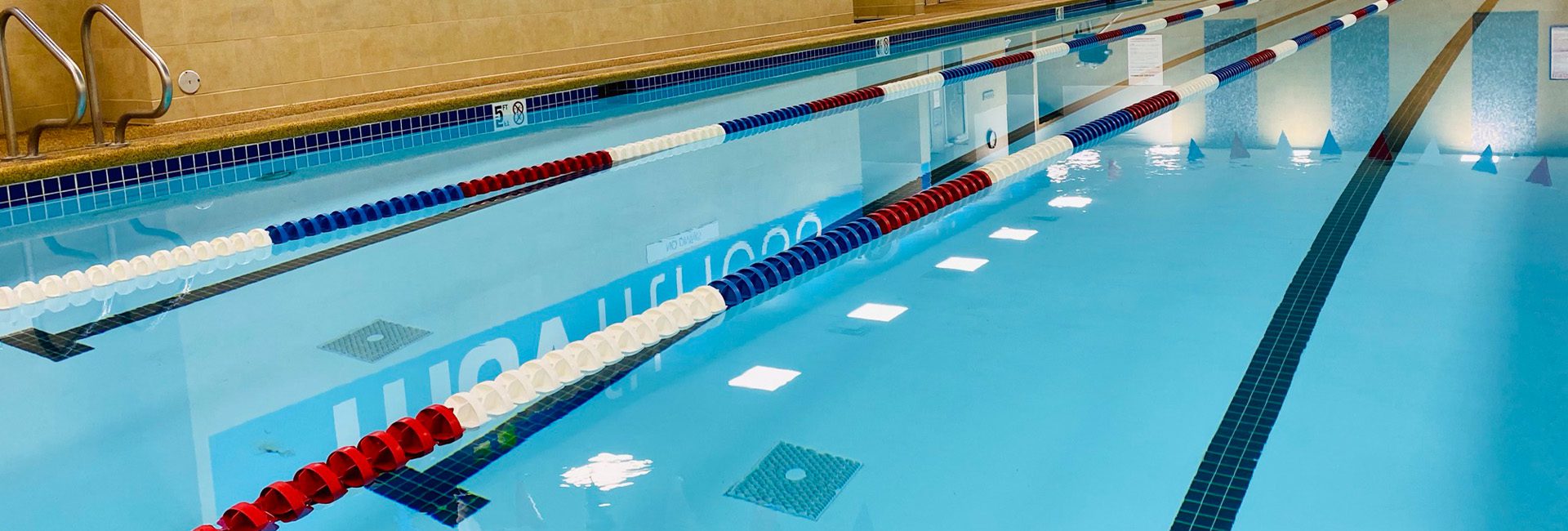 indoor pool with dividers for laps in a gym in everett