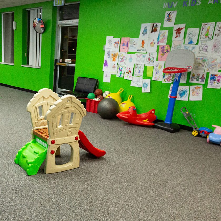 room with toys for children in a gym