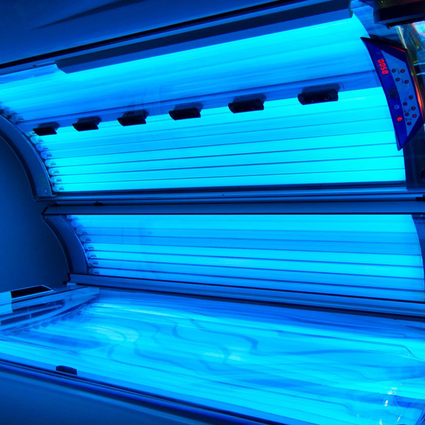 modern tanning booth at health club in forest acres