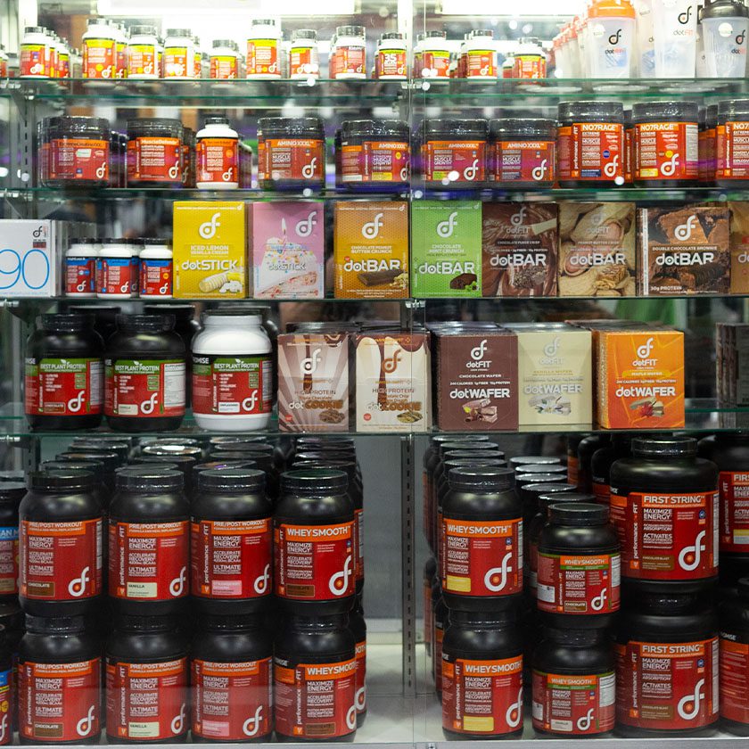 nutrition services cabinet with nutritional supplements at a gym in killian