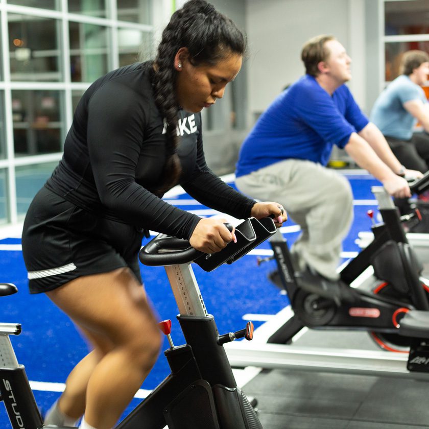 group cycling class studio at a health club in north spokane