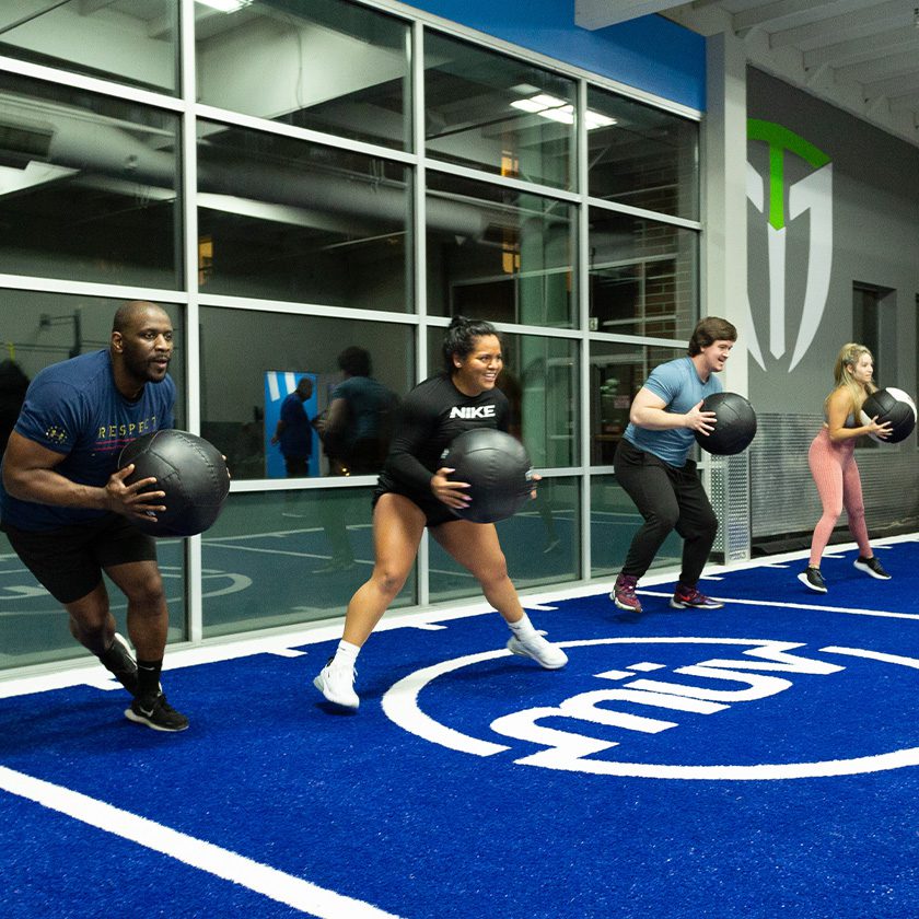 small group class with men and women at a gym in north spokane