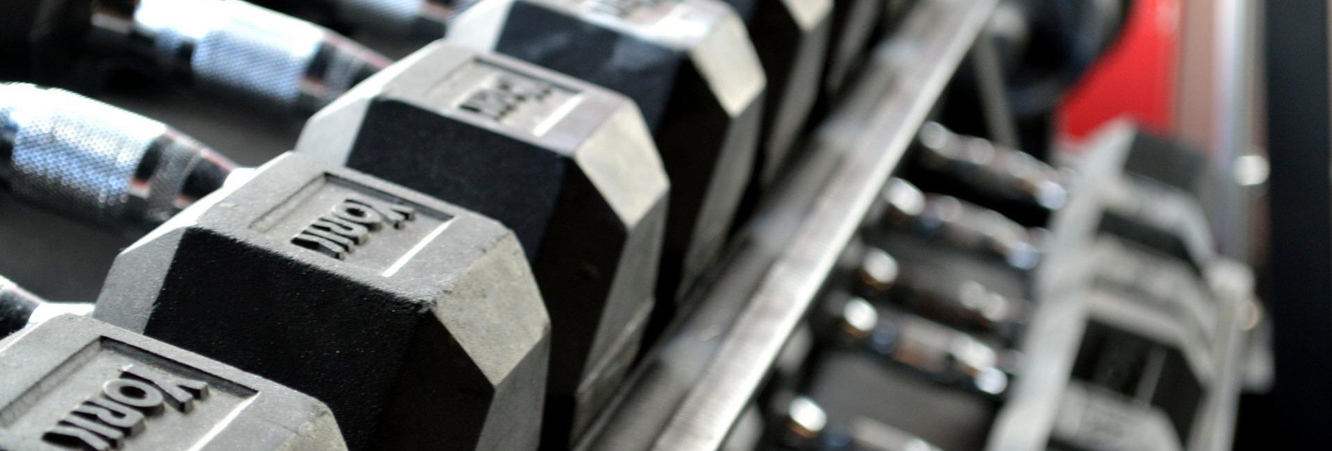 strength training free weights rack at a gym in north spokane