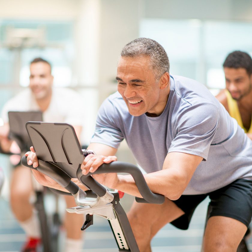 man in a fitness cycle class in a gym near me sandhill columbia
