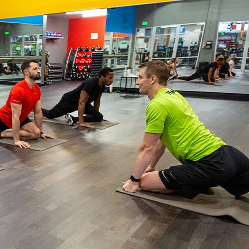 instructor in a yoga class