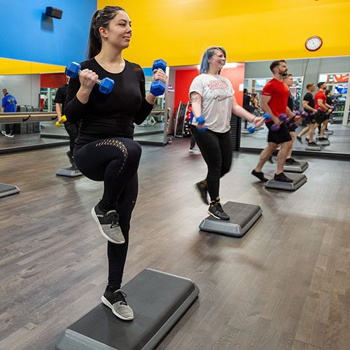 group of people working out in a bootcamp