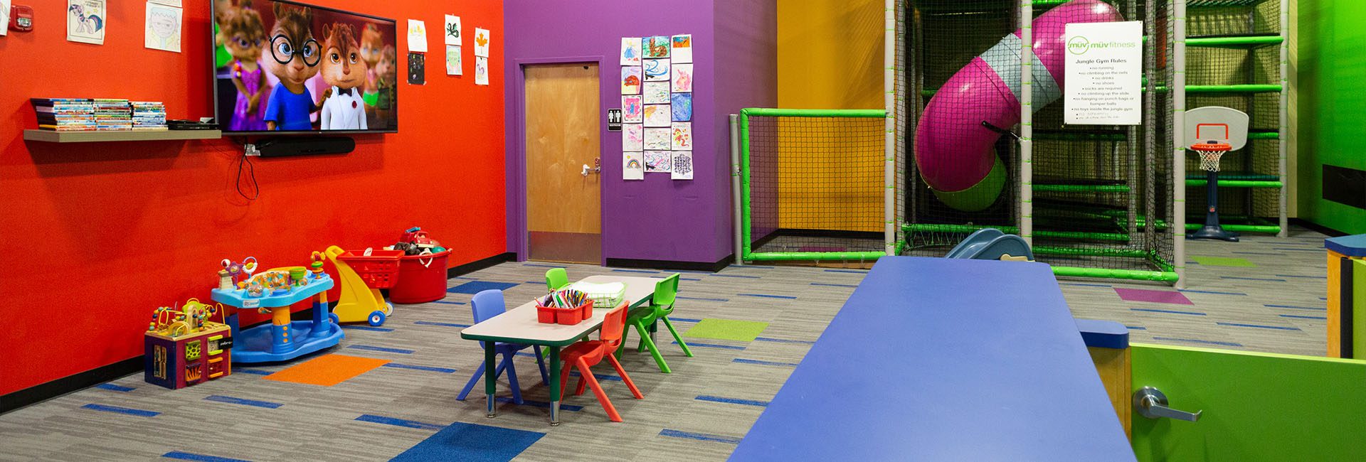 room full of toys in modern gym