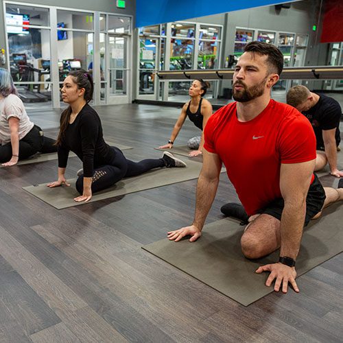 people in a yoga class