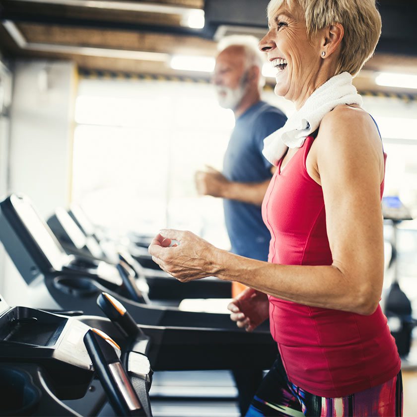 woman using treadmill